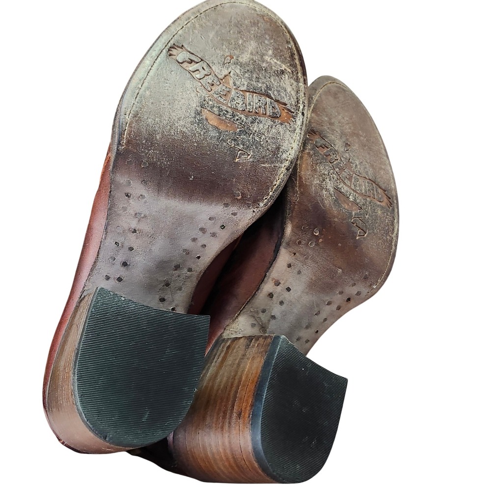 Freebird by Steven Clip Cognac Leather Ankle Boots FB-CLIP Mens 8 Western Zipper - Picture 8 of 14